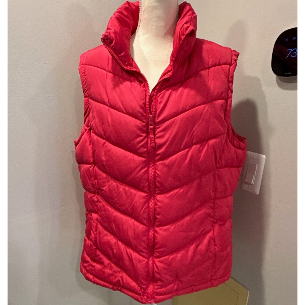 Faded Glory Womens Pink Quilted Puffer Vest Zip Up Plus Size 2X